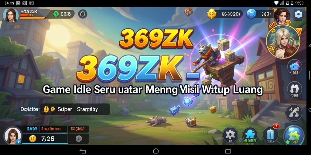 Screenshot gameplay <strong>369ZK</strong> yang menunjukkan karakter bekerja otomatis.