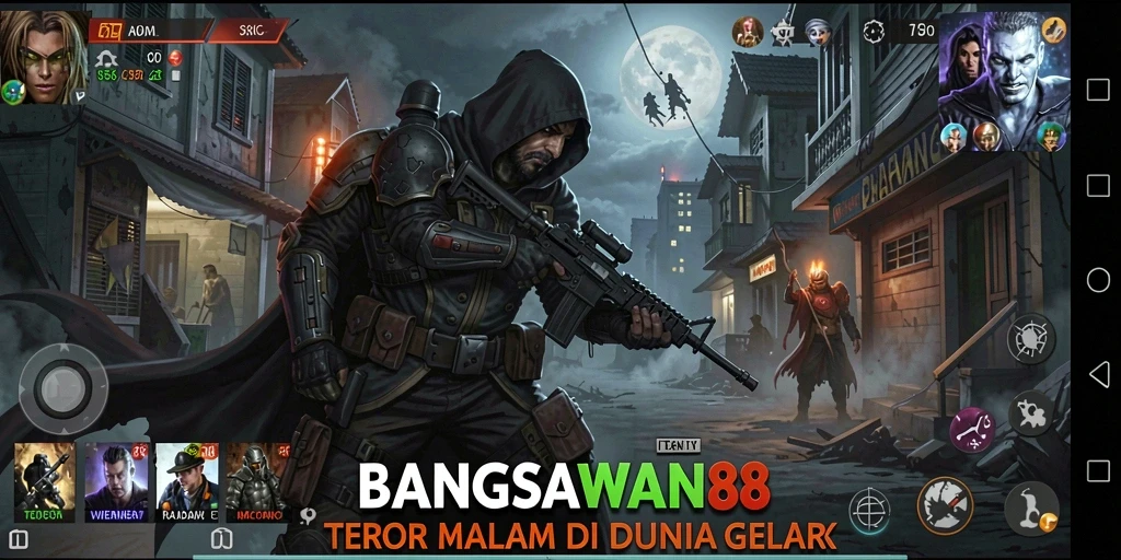 Screenshot gameplay menampilkan suasana mencekam dari BANGSAWAN88.