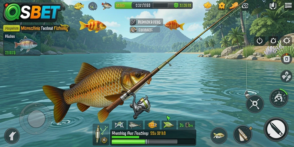 Screenshot gameplay IOSBET menunjukkan aksi memancing yang mendebarkan.