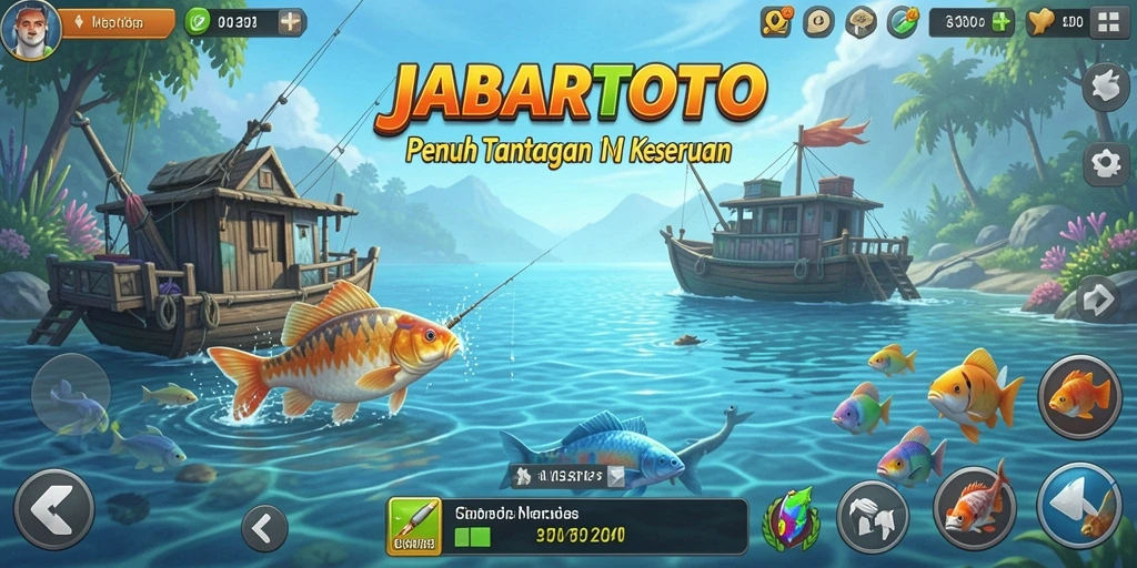 Tampilan gameplay JABARTOTO saat menangkap ikan dengan penuh keseruan.