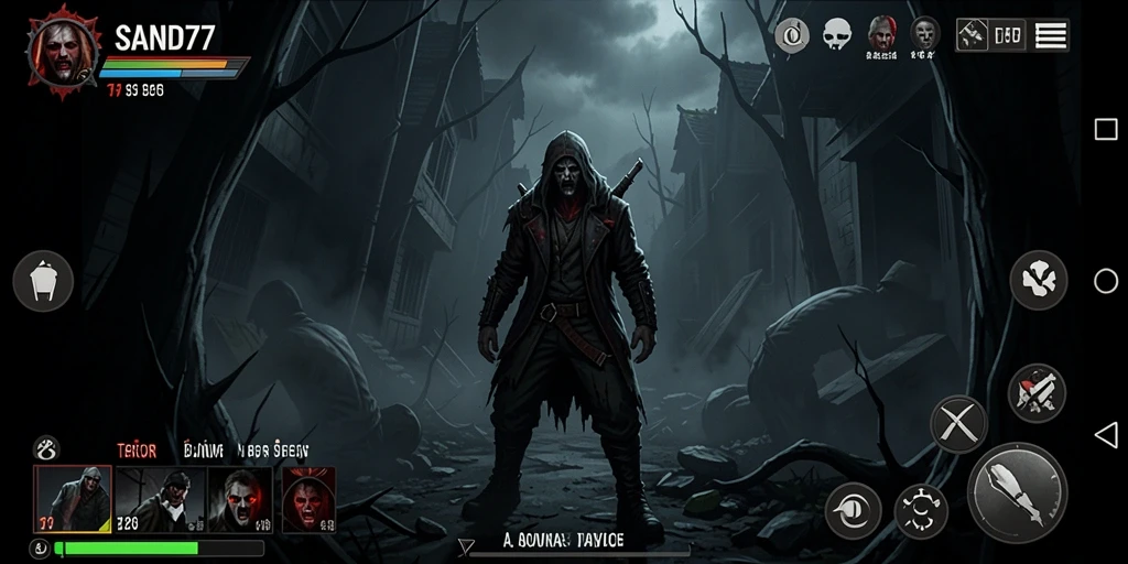 Screeenshot gameplay horor yang menampilkan suasana menyeramkan dan menegangkan.