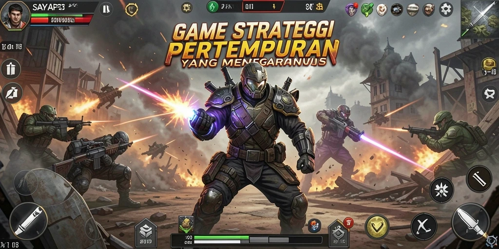 Tangkapan layar gameplay menampilkan pertempuran intens di dunia SAYAP33.