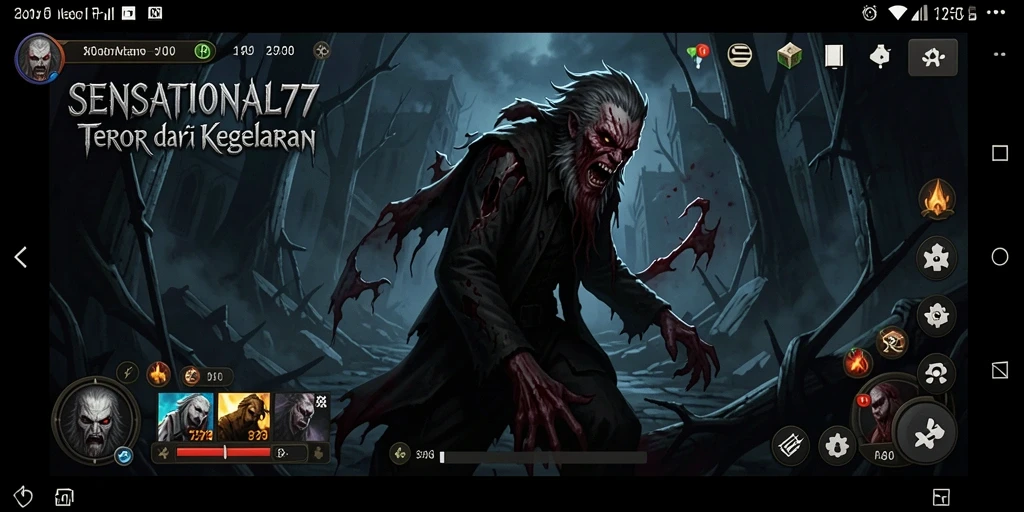 Tangkapan layar gameplay SENSATIONAL77 menampilkan suasana seram dan mencekam.