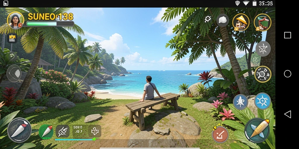 Tampilan gameplay <strong>SUNEO138</strong> yang ceria dan penuh warna.