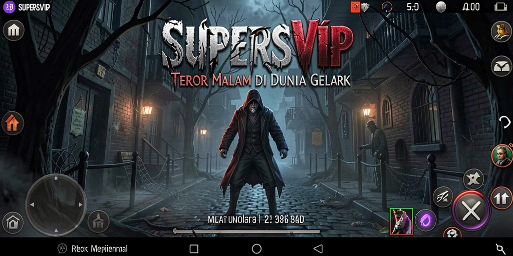 Tangkapan layar menampilkan suasana kegelapan dan ketegangan dalam gameplay Horror.